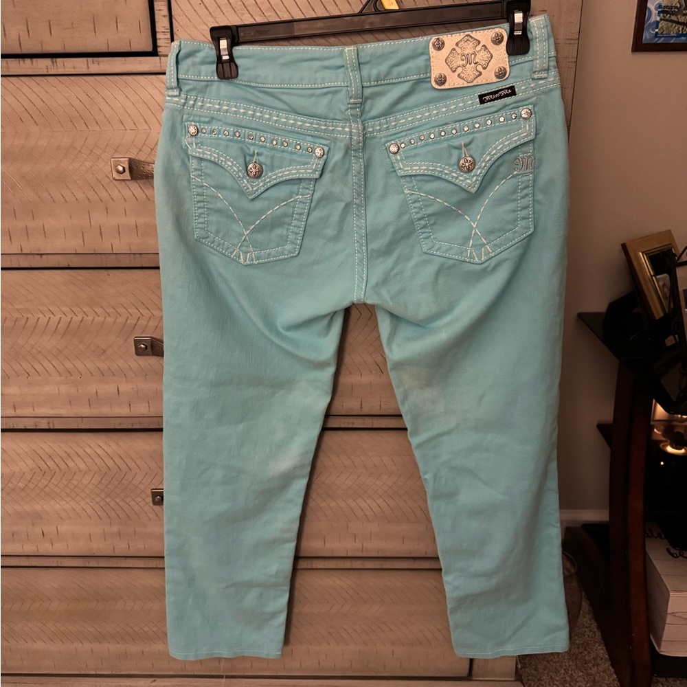 Miss Me Aqua Blue Skinny Jeans - Picture 7 of 10